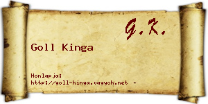 Goll Kinga névjegykártya